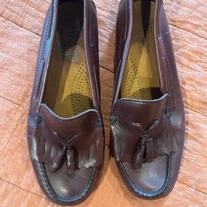 Bass Brown Leather Tassel Loafers